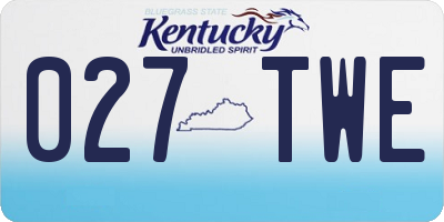 KY license plate 027TWE
