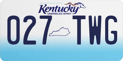 KY license plate 027TWG