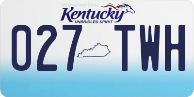 KY license plate 027TWH