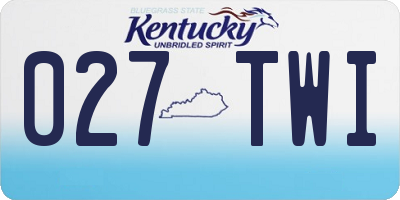 KY license plate 027TWI