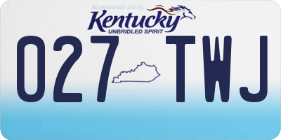 KY license plate 027TWJ