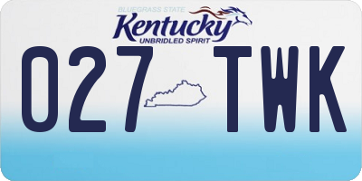 KY license plate 027TWK