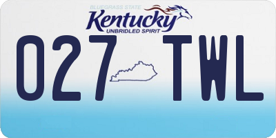 KY license plate 027TWL