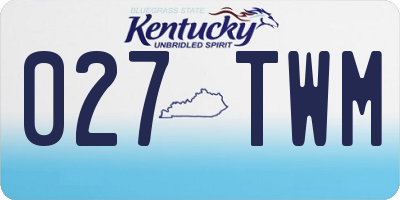KY license plate 027TWM