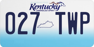 KY license plate 027TWP