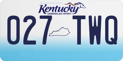 KY license plate 027TWQ