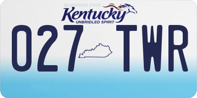 KY license plate 027TWR