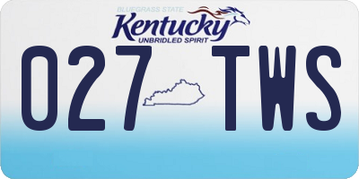 KY license plate 027TWS