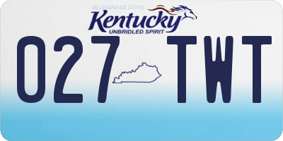KY license plate 027TWT