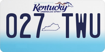 KY license plate 027TWU