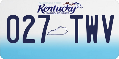 KY license plate 027TWV