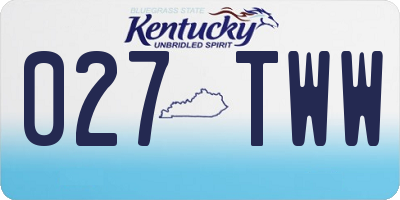 KY license plate 027TWW
