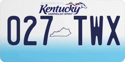 KY license plate 027TWX