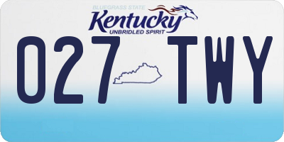 KY license plate 027TWY