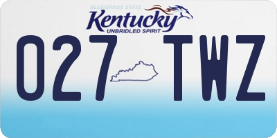 KY license plate 027TWZ