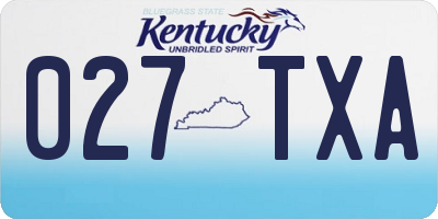 KY license plate 027TXA