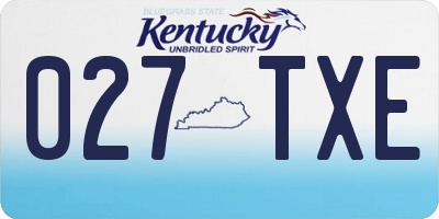 KY license plate 027TXE