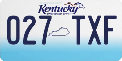 KY license plate 027TXF