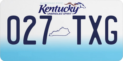 KY license plate 027TXG