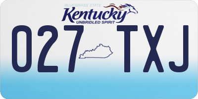 KY license plate 027TXJ