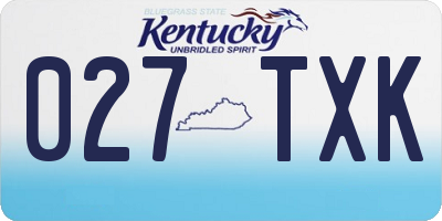 KY license plate 027TXK