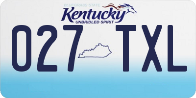 KY license plate 027TXL
