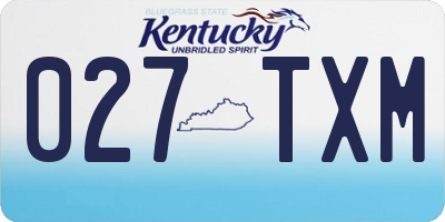 KY license plate 027TXM