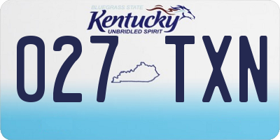 KY license plate 027TXN