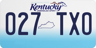 KY license plate 027TXO