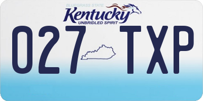 KY license plate 027TXP
