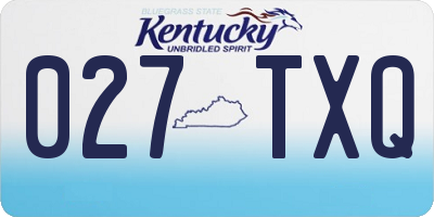 KY license plate 027TXQ