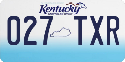 KY license plate 027TXR