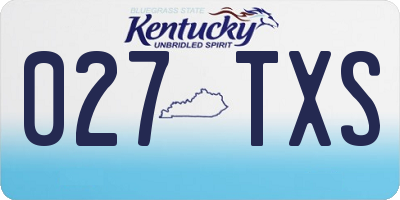 KY license plate 027TXS