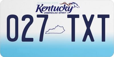 KY license plate 027TXT
