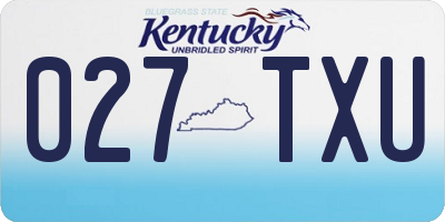 KY license plate 027TXU