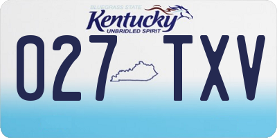 KY license plate 027TXV