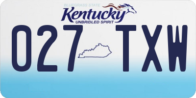 KY license plate 027TXW