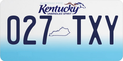 KY license plate 027TXY