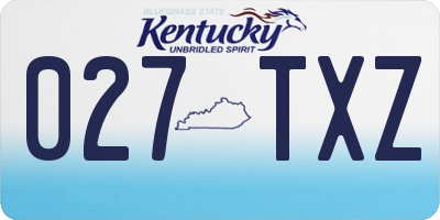KY license plate 027TXZ