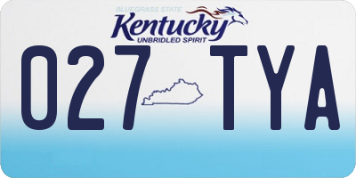 KY license plate 027TYA