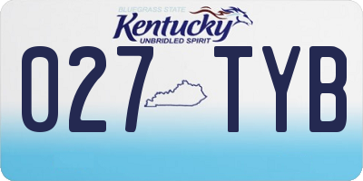 KY license plate 027TYB