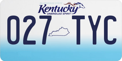 KY license plate 027TYC