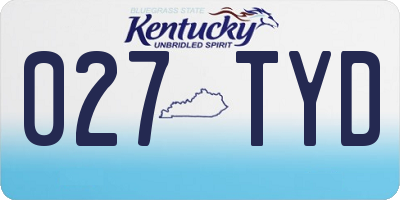 KY license plate 027TYD