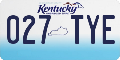 KY license plate 027TYE
