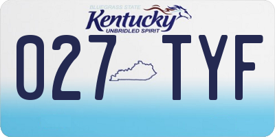 KY license plate 027TYF