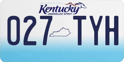 KY license plate 027TYH