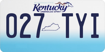 KY license plate 027TYI