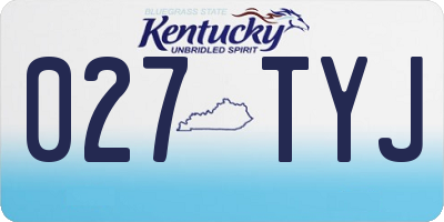 KY license plate 027TYJ