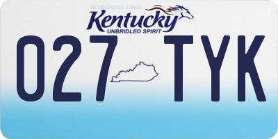 KY license plate 027TYK