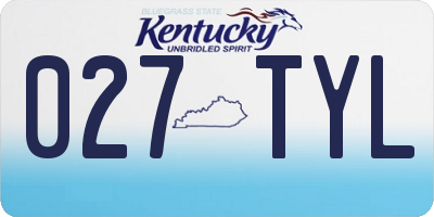 KY license plate 027TYL